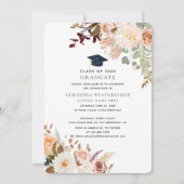 2025年度 卒業式 水彩花イラスト 卒業パーティー 招待状 (正面)