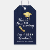 2025年度 卒業生 ブルー・ホワイト・ゴールド ありがとう 卒業祝い ギフトタグ (裏面)