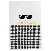 2025年度 卒業 メガネ チェッカー ファン ミディアムペーパーバッグ (正面)