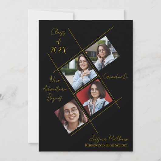 2025年度 多枚写真 卒業おめでとうございますのお知らせ 招待状 (正面)