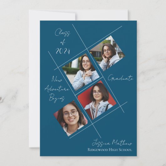 2025年度 多枚写真 卒業おめでとうございます 招待状 (正面)