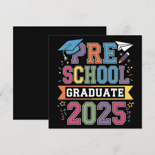 2025年度 幼稚園卒園 プリキンダーガーデン 学校 招待状 (正面/裏面)