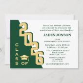 2025年度 現代の黄金と緑の卒業パーティー 招待状 (正面)