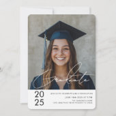 2025年度 現代的なボールドの卒業写真 招待状 (正面)