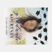 2025年度 現代的な卒業写真 卒業 フリースブランケット (正面(横))