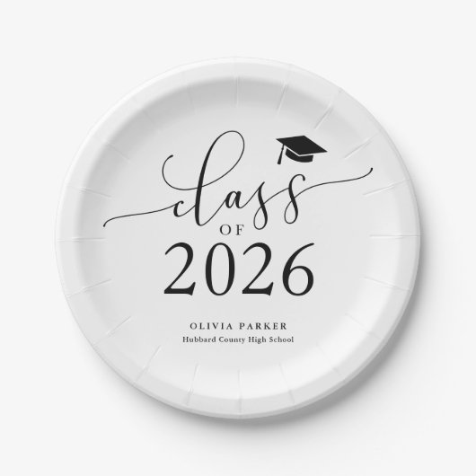 2025年度 白クラス 卒業パーティー ペーパープレート (正面)