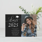 2025年度 黒の卒業パーティー写真 招待状 (スタンド正面)