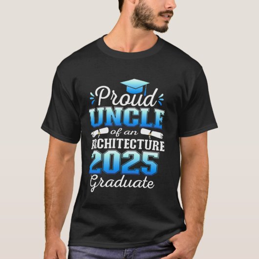 2025年建築学科卒業おめでとうおじさん Tシャツ (正面)