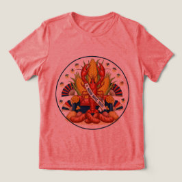 2025年恋しく思のザリガニのクイーンティーを沸👑🌶️ トライブレンドTシャツ