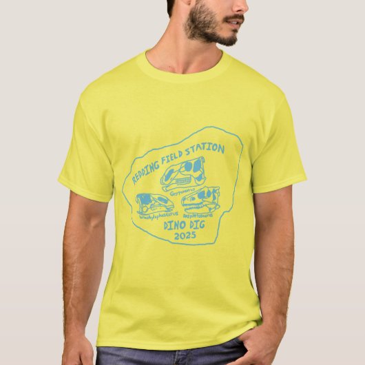 2025年恐竜発掘ターコイズプリント Tシャツ (正面)