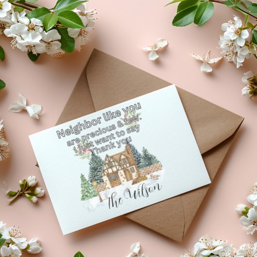 2025年感謝のクリスマス隣人ハート ポストカード