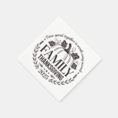 2025年感謝祭の家族の思い出のデザイン スタンダードカクテルナプキン (角)