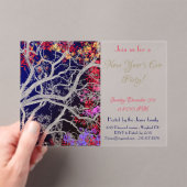 2025年数々の新離れ年パーティー付き木 アクリル招待状 (インサイチュ (ポータブル))