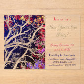 2025年数々の新離れ年パーティー付き木 アクリル招待状 (正面)