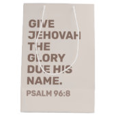 2025年文字バッグ – 詩篇96:8 | JW抱き枕 ミディアムペーパーバッグ (裏面)