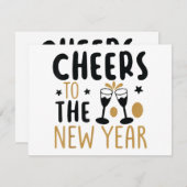 2025年新しい年の乾杯カウントダウン ワイン飲み シーズンカード (正面/裏面)