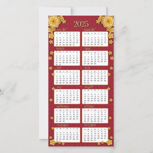 2025年新中国の年ビジネスカレンダー&QRコード シーズンカード (裏面)