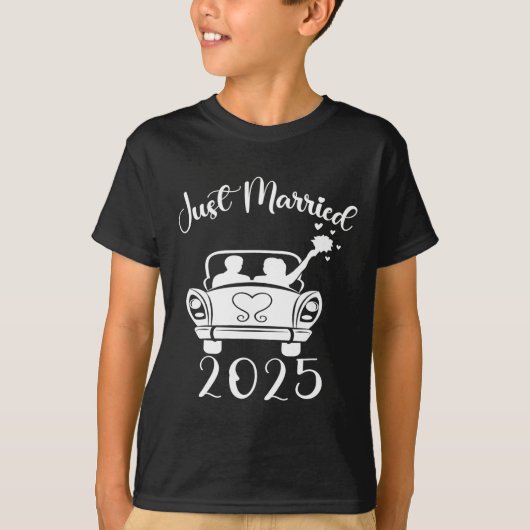 2025年新婚 結婚指輪 お揃い カップル 新 Tシャツ (正面)