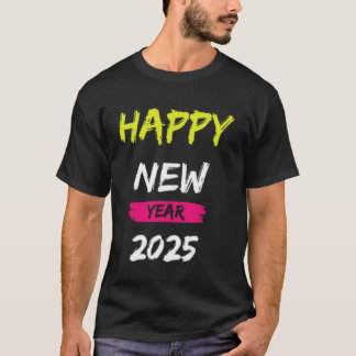 2025年新年おめでとうございます – はっきりした & カラフルデザイン Tシャツ