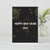 2025年新年おめでとうございます - ゴールドの花火のカード シーズンカード (スタンド正面)