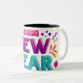 「2025年新年おめでとう🎆花火の豪華絢爛！」 ツートーンマグカップ (正面右)