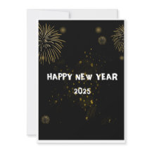 2025年新年おめでとう ウィッシュ ゴールデン花火カード
