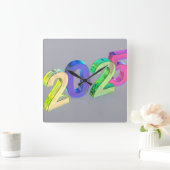 2025年新年おめでとう スクエア壁時計 (ホーム)