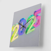 2025年新年おめでとう スクエア壁時計 (傾斜)