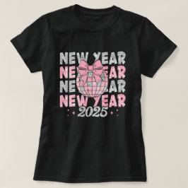 2025年新年おめでとう | ディスコボール新年Tシャツ Tシャツ