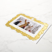 2025年新年おめでとう | フォト金ゴールド植物枠 箔シーズンカード (回転した状態)