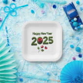 2025年新年おめでとう ペーパープレート (パーティー)