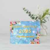 2025年新年おめでとう ホリデー箔押しポストカード 箔シーズンポストカード (立ち正面)