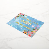 2025年新年おめでとう ホリデー箔押しポストカード 箔シーズンポストカード (回転した状態)