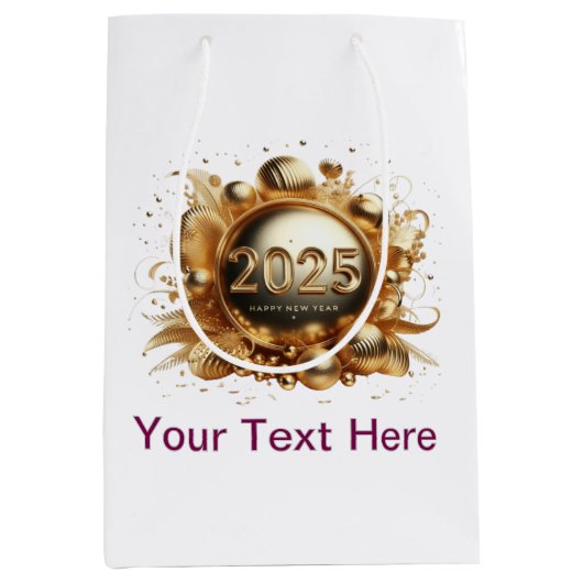 2025年新年おめでとう ミディアムペーパーバッグ (正面)