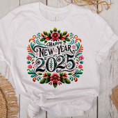 「2025年新年おめでとう」メキシコカラフルフィエスタ Tシャツ