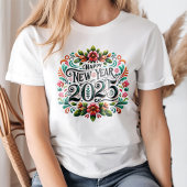 「2025年新年おめでとう」メキシコカラフルフィエスタ Tシャツ