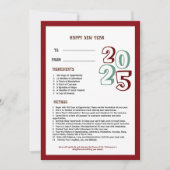 2025年新年おめでとう | 素晴らしい1年間のレシピ 招待状 (正面)