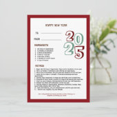 2025年新年おめでとう | 素晴らしい1年間のレシピ 招待状 (スタンド正面)