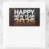 2025年新年おめでとう 長方形シール (バッグ)