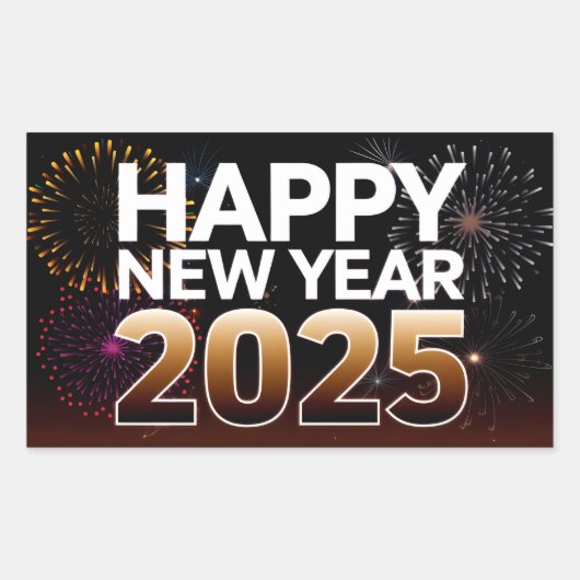 2025年新年おめでとう 長方形シール (正面)