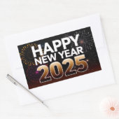 2025年新年おめでとう 長方形シール (封筒)