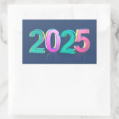 2025年新年おめでとう 長方形シール (バッグ)
