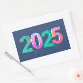 2025年新年おめでとう 長方形シール (封筒)