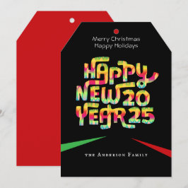 2025年新年のクリスマス招待状 パーソナライズド シーズンカード