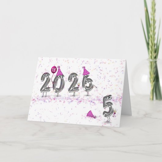 2025年新年のパーティーユーモア シーズンカード (正面)