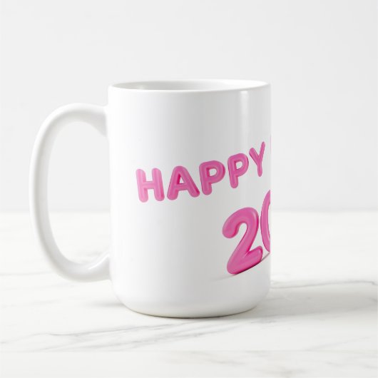 2025年新年の背景を透明 コーヒーマグカップ (左)