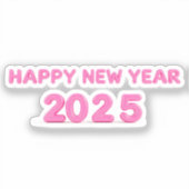 2025年新年の背景を透明 シール (正面)