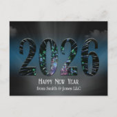 2025年新年の花火と雲 シーズンポストカード (正面)