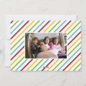 2025年新年の青いカラフルストライプのシンプル写真 シーズンカード (裏面)