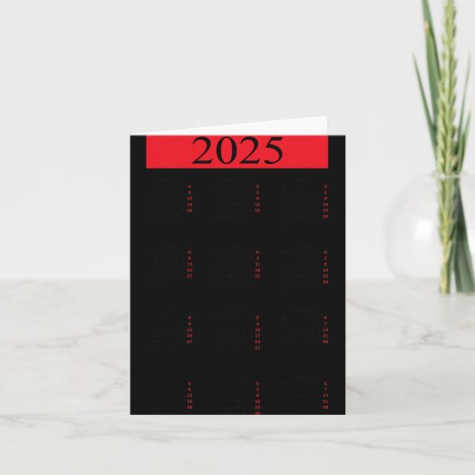 2025年新年カレンダー（祝日付き） グラフィックデザイン カード (正面)